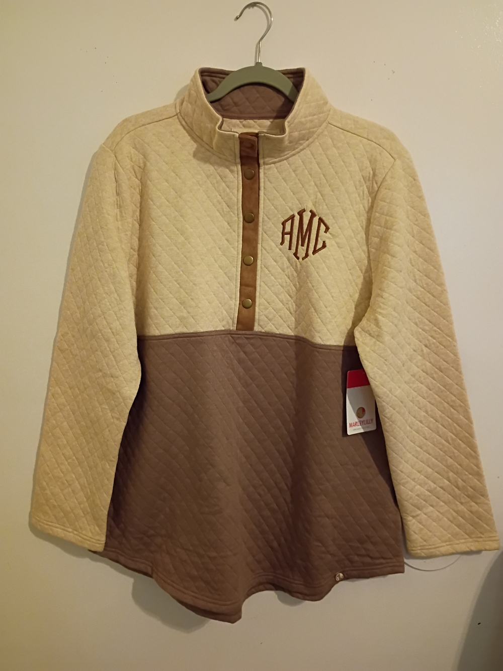 Monogram Quilted Pullover Jacket - Beige & Taupe Sz XL NWTβ